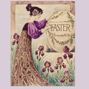 Vintage Art Nouveau Easter Poster – Belle Époque  Postcard