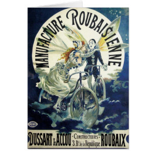 Vintage Art Nouveau Fairies, Bicycle Pierrot Moon