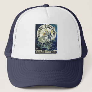 Vintage Art Nouveau Fairies, Bicycle Pierrot Moon Trucker Hat