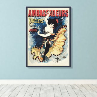 Vintage Art Nouveau Flamenco Dancer, Ambassadeurs Canvas Print