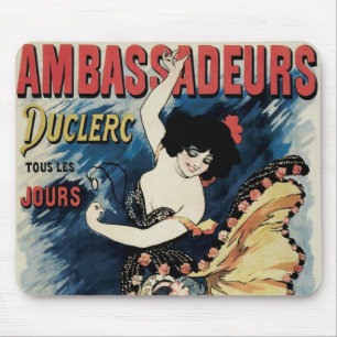 Vintage Art Nouveau Flamenco Dancer, Ambassadeurs Mouse Pad