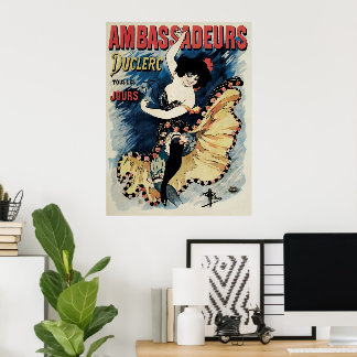 Vintage Art Nouveau Flamenco Dancer, Ambassadeurs Poster