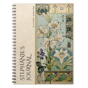 Vintage Art Nouveau Floral Botanical  Journal