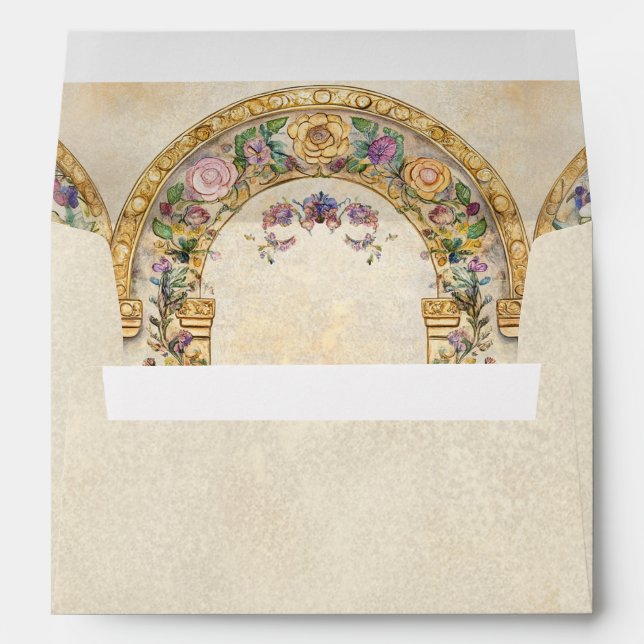 Vintage Art Nouveau Floral Bridal Shower Envelope (Back (Bottom))