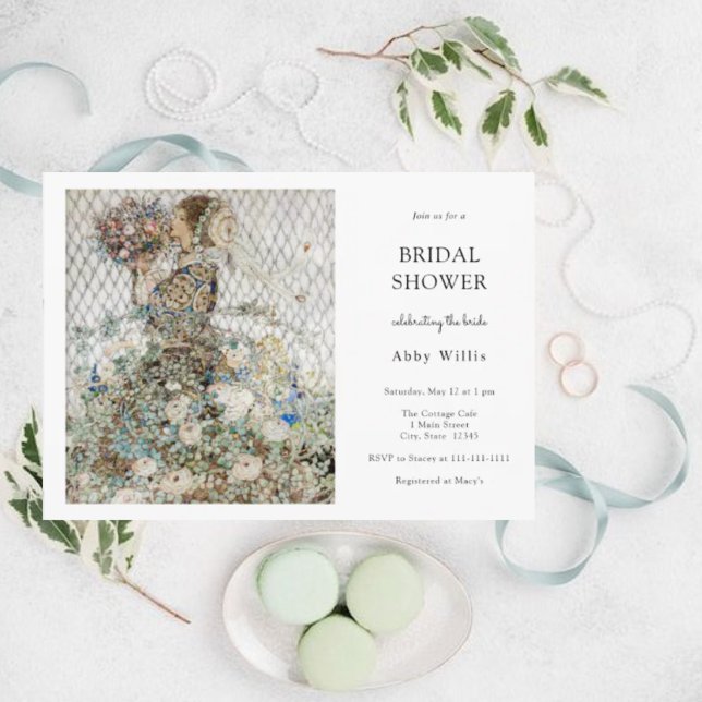 Vintage Art Nouveau Floral Bridal Shower Invitation (Creator Uploaded)