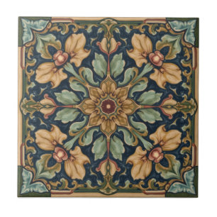 Vintage Art Nouveau  Floral Craftsman Tile
