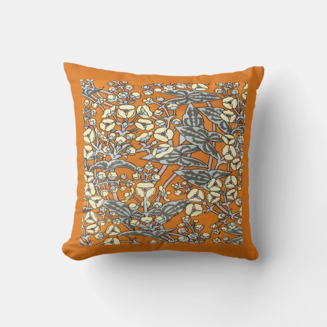 Vintage Art Nouveau Floral Cushion (Front)