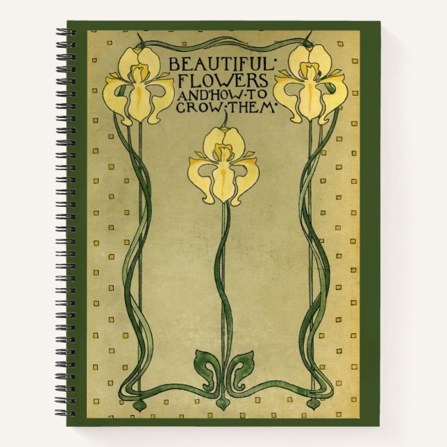 Vintage Art Nouveau Floral Design Notebook (Front)