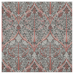 Vintage Art Nouveau Floral Foliage Pattern Fabric