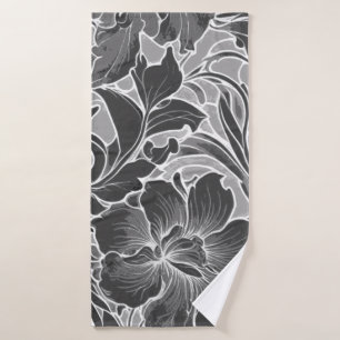 Vintage Art Nouveau Floral Garden Bath Towel