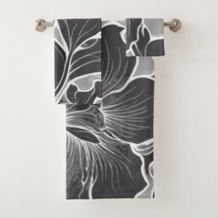 Vintage Art Nouveau Floral Garden Bath Towel Set