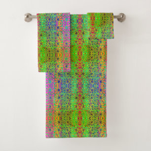 Vintage Art Nouveau Floral Garden Bath Towel Set