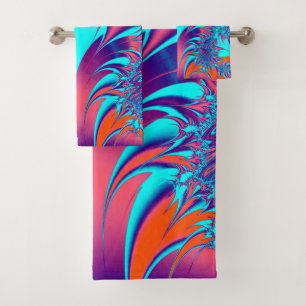 Vintage Art Nouveau Floral Garden Bath Towel Set
