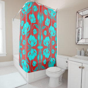 Vintage Art Nouveau Floral Garden Shower Curtain