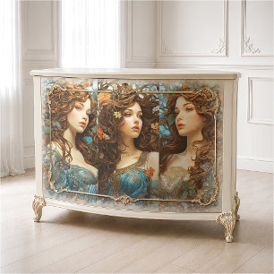 Vintage Art Nouveau Floral Goddess Victorian Boho Tissue Paper