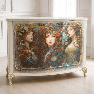 Vintage Art Nouveau Floral Goddess Victorian Style Tissue Paper