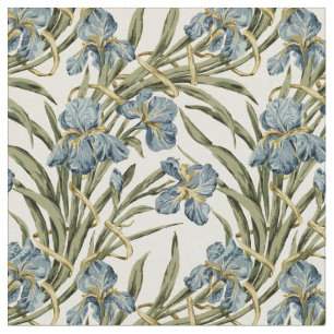 Vintage Art Nouveau Floral Iris pattern Fabric