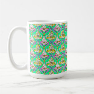 Vintage Art Nouveau Floral Watercolor Pattern Mug