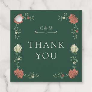 Vintage Art Nouveau Floral Wedding Favour Tags