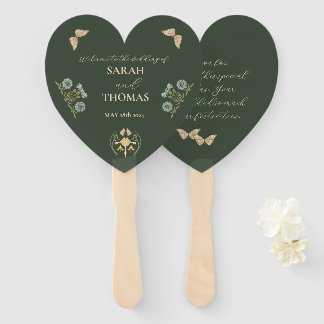 Vintage Art Nouveau Floral Wedding Hand Fan