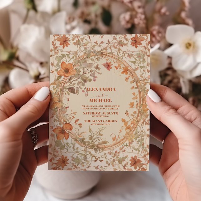Vintage Art Nouveau Floral Wedding Invitation (Creator Uploaded)