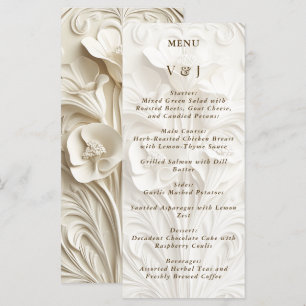 Vintage Art Nouveau Floral Wedding Menu