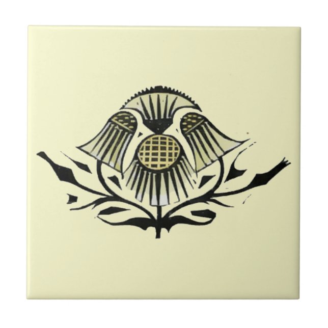 Vintage Art Nouveau Flowers Tile (Front)