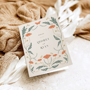 Vintage Art Nouveau Folded Thank You Card