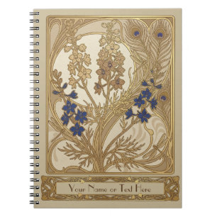 Vintage Art Nouveau Forking Larkspur Journal