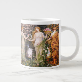 Vintage Art Nouveau Four Seasons by Walter Crane Large Coffee Mug