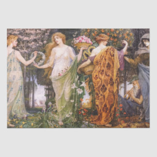 Vintage Art Nouveau Four Seasons by Walter Crane Tissue Paper