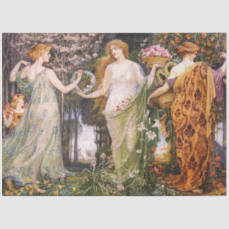 Vintage Art Nouveau Four Seasons by Walter Crane Tissue Paper