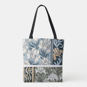 Vintage Art Nouveau, Garden Iris Flowers Tote Bag