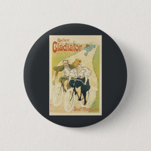 Vintage Art Nouveau, Gladiator Cycles Bicycles  6 Cm Round Badge