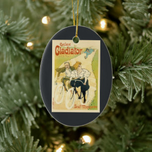 Vintage Art Nouveau, Gladiator Cycles Bicycles  Ceramic Tree Decoration