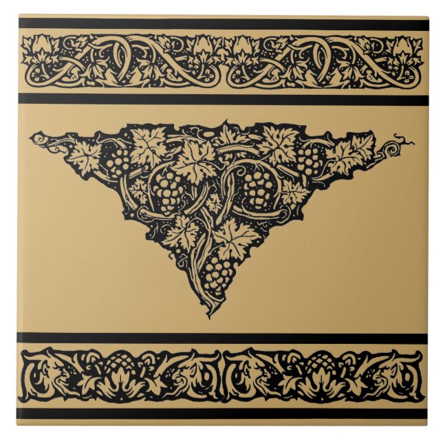 Vintage Art Nouveau Grapevine Tile (Front)