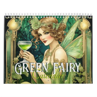Vintage Art Nouveau Green Fairy Fantasy Fae Women  Calendar