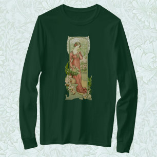 Vintage Art Nouveau Greenhouse Lady Elegant  T-Shirt