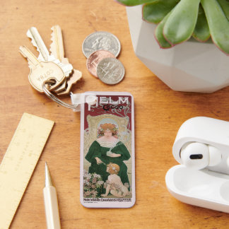 Vintage Art Nouveau Helm Cacao by Privat Livemont Key Ring