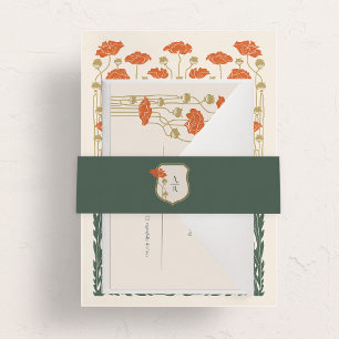 Vintage Art Nouveau Invitation Belly Band