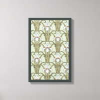 Vintage Art Nouveau Iris Flowers in a Garden