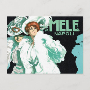 Vintage Art Nouveau, Italian Fashion, Fancy Women Postcard