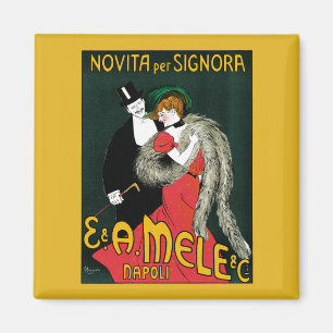 Vintage Art Nouveau, Italian Fashion Love Romance Magnet