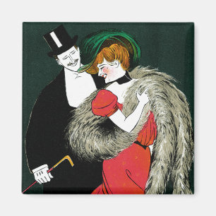 Vintage Art Nouveau, Italian Fashion Love Romance Magnet