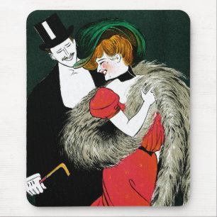 Vintage Art Nouveau, Italian Fashion Love Romance Mouse Pad