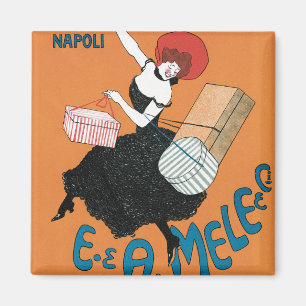 Vintage Art Nouveau, Italian Women Fashion Magnet