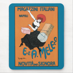 Vintage Art Nouveau, Italian Women Fashion Mouse Pad