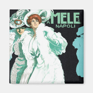 Vintage Art Nouveau, Italy Fashion and Fancy Women Magnet