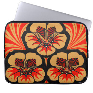 Vintage Art Nouveau Julie de Graag Flower Woodcut Laptop Sleeve