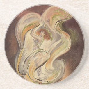 Vintage Art Nouveau, La Loie Fuller Modern Dancer Coaster